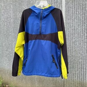 BIKE Highlighter Windbreaker Athletic Jacket 1/4 Zip Activewear Pullover size XL